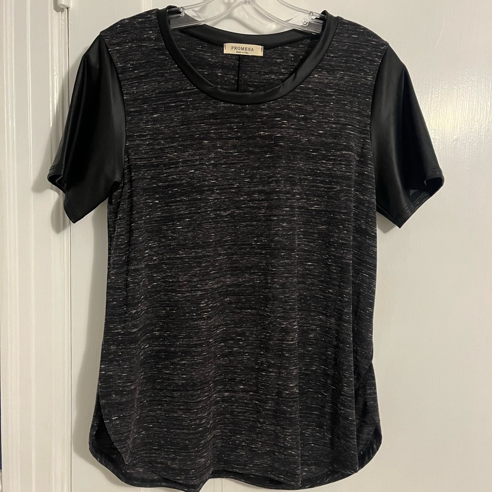 Pleather Detailed Top